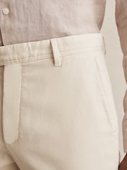 Reiss Off White Dobby Cotton-Piqué Slim-Fit Chinos - Image 4 of 7