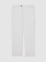 Reiss White Shade Cotton-Linen Relaxed-Fit Trousers - Image 2 of 6