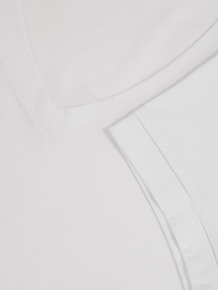 Reiss White Luna Brushed-Cotton V-Neck T-Shirt - Image 7 of 7