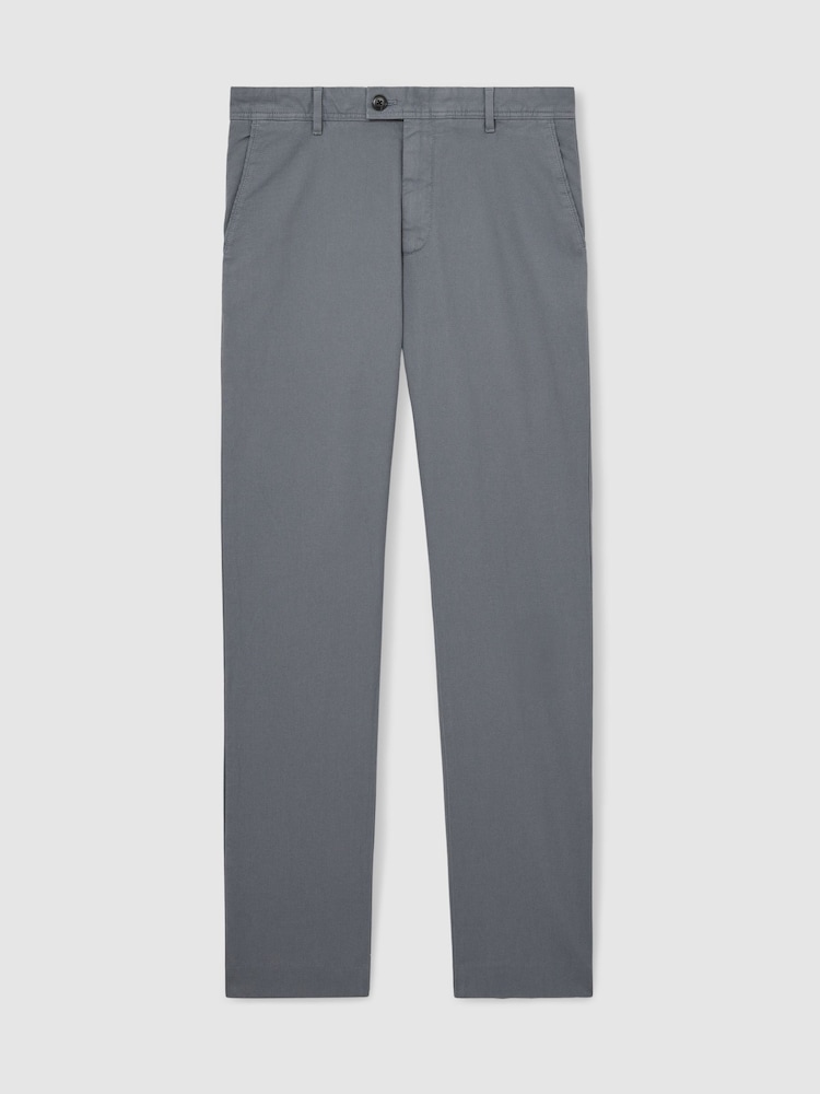 Reiss Airforce Blue Dobby Cotton-Piqué Slim-Fit Chinos - Image 2 of 6