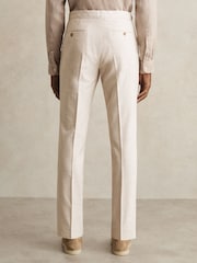 Reiss Oatmeal/White Kai Slim-Fit Pinstripe Suit Trousers - Image 6 of 7