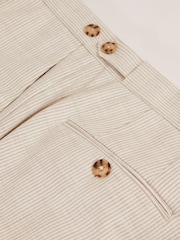 Reiss Oatmeal/White Kai Slim-Fit Pinstripe Suit Trousers - Image 7 of 7