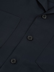 Reiss Navy Wrexham Organza Twin-Pocket Oversize Shirt - Image 6 of 6