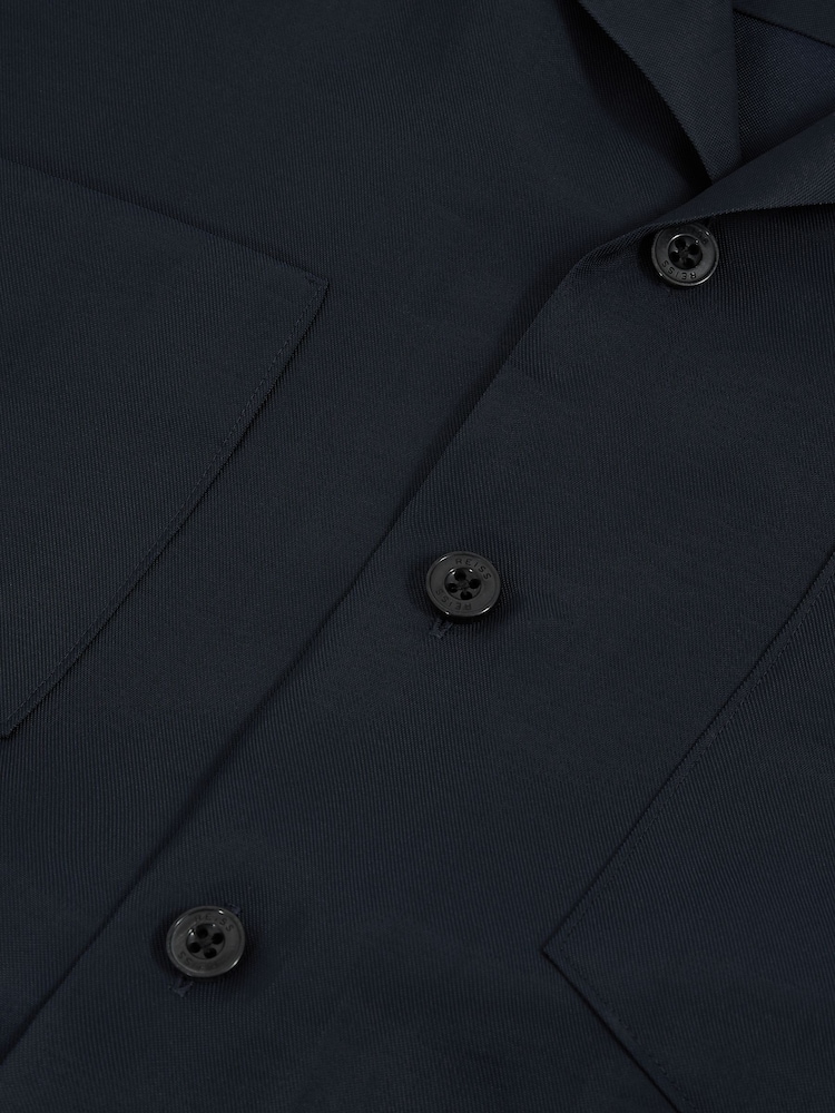 Reiss Navy Wrexham Organza Twin-Pocket Oversize Shirt - Image 6 of 6