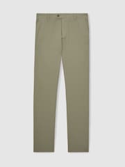 Reiss Khaki Green Dobby Cotton-Piqué Slim-Fit Chinos - Image 2 of 6