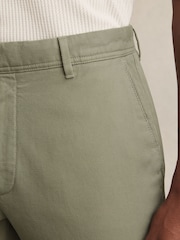 Reiss Khaki Green Dobby Cotton-Piqué Slim-Fit Chinos - Image 4 of 6