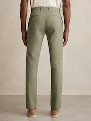 Reiss Khaki Green Dobby Cotton-Piqué Slim-Fit Chinos - Image 5 of 6