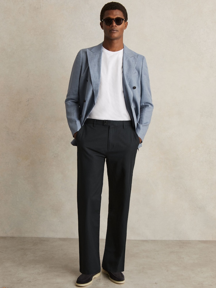 Reiss Shade Cotton-Linen Relaxed-Fit Trousers - Imagen 1 de 6