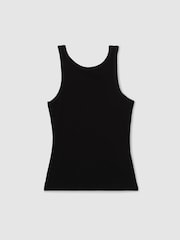 Reiss Black Lara Stretch-Cotton Low-Back Vest - Image 2 of 6