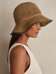 Reiss Tan Enziya Straw Sun Hat - Image 2 of 4