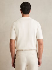 Reiss White Tay Pointelle-Knit Zip-Through Shirt - Image 5 of 6