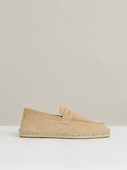 Reiss Sand Yellow Cannes Suede Penny-Strap Espadrilles - Image 1 of 6
