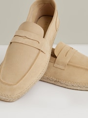 Reiss Sand Yellow Cannes Suede Penny-Strap Espadrilles - Image 5 of 6