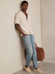 Reiss Sand Yellow Cannes Suede Penny-Strap Espadrilles - Image 6 of 6