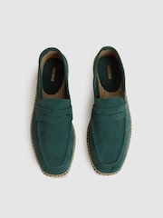Reiss Light Teal Cannes Suede Penny-Strap Espadrilles - Image 3 of 5