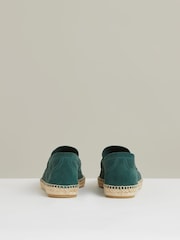 Reiss Light Teal Cannes Suede Penny-Strap Espadrilles - Image 4 of 5
