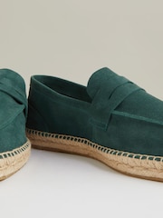Reiss Light Teal Cannes Suede Penny-Strap Espadrilles - Image 5 of 5