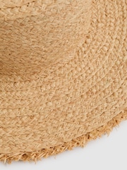 Reiss Natural Freya Straw Boater Hat - Image 4 of 4