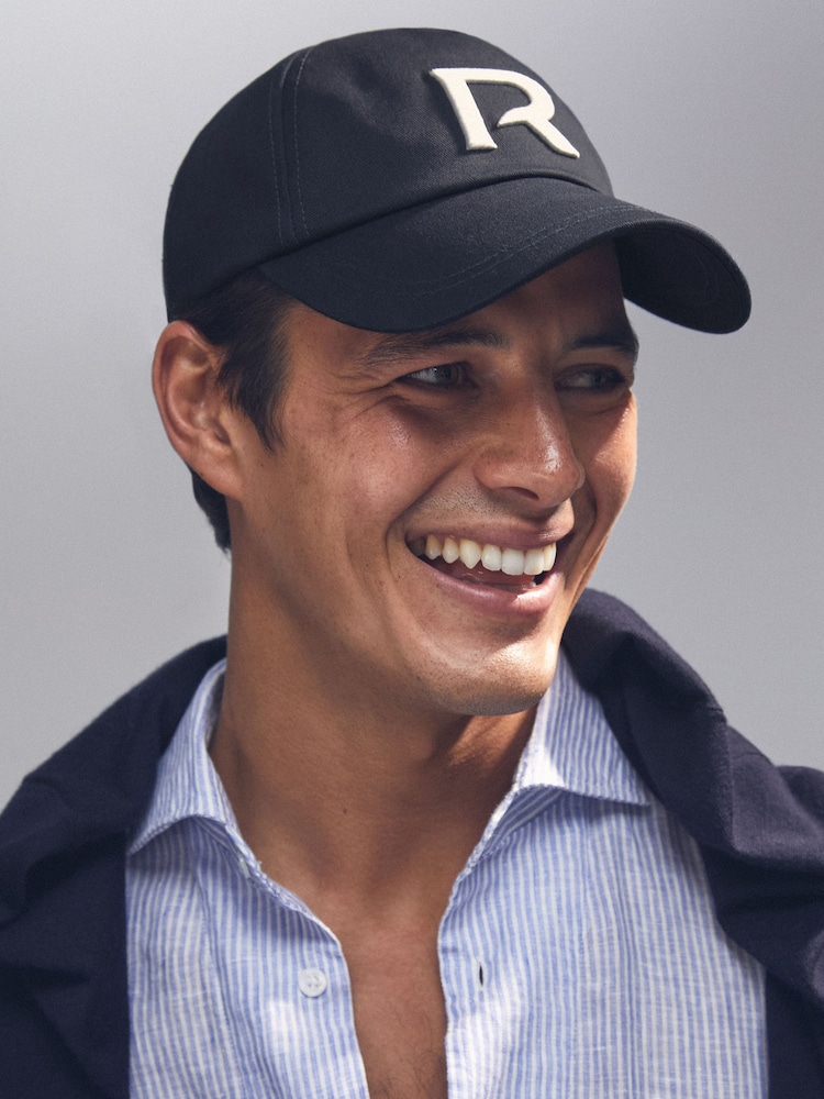 Reiss Navy Swanson Cotton Logo-Embroidered Cap - Image 1 of 5