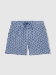 Reiss Airforce Blue Piro 13-14 yrs Textured Towelling Shorts - Image 1 of 4