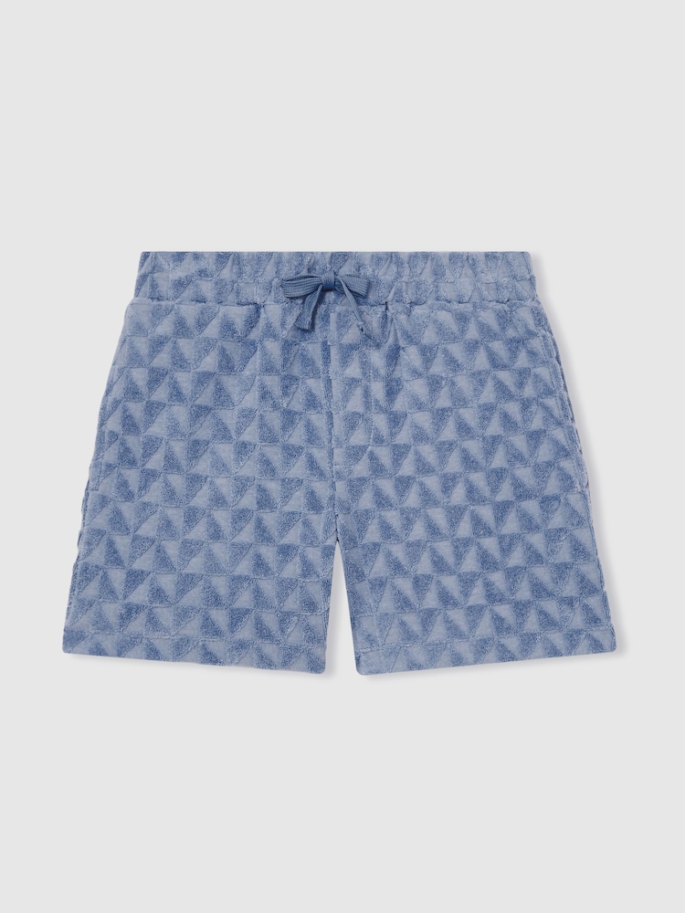 Reiss Airforce Blue Piro 13-14 yrs Textured Towelling Shorts - Image 1 of 4