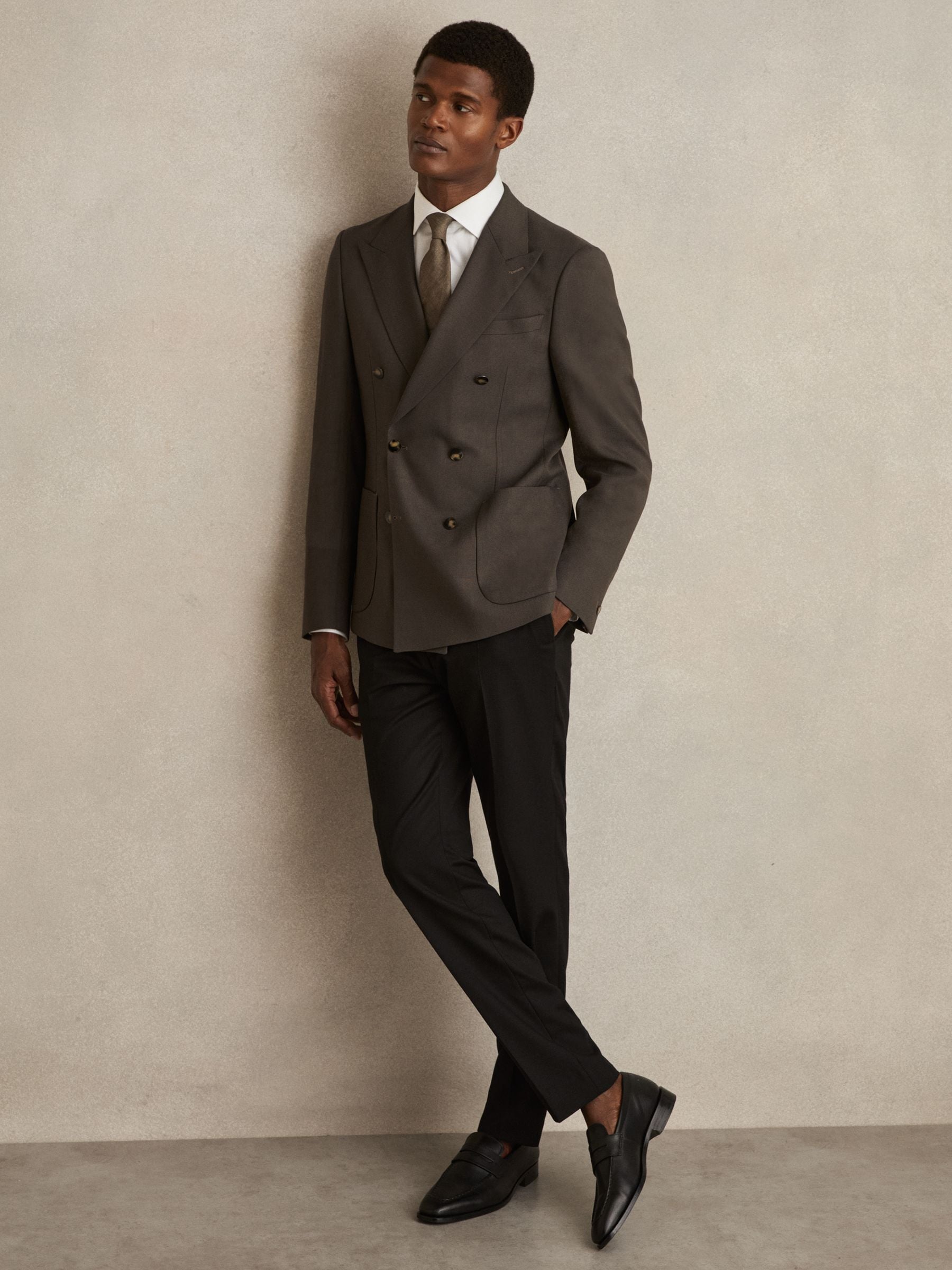 Buy Reiss Dark Green Forest Double-Breasted Tailored-Fit Blazer