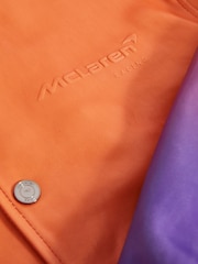 Reiss Papaya Orange/Purple Icon McLaren F1 Team Ombré Leather Jacket - Image 6 of 8