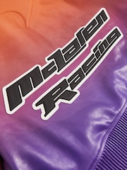 Reiss Papaya Orange/Purple Icon McLaren F1 Team Ombré Leather Jacket - Image 7 of 8