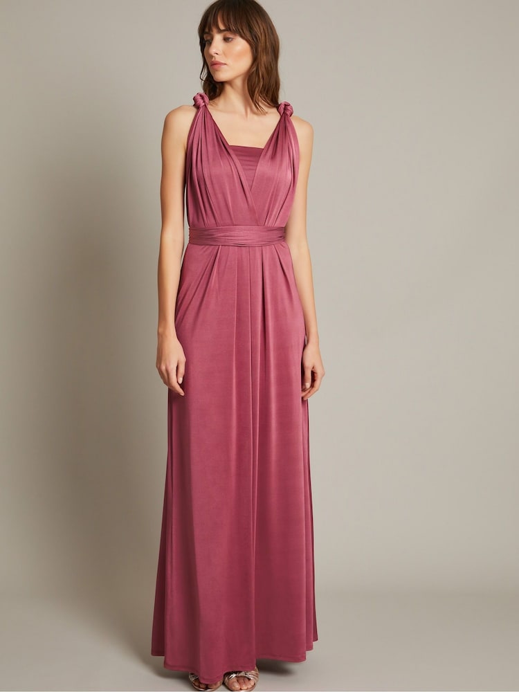 Monsoon Pink Thea Multiway Bridesmaid Dress - Image 1 of 4