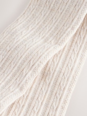 Oatmeal Cream Longer Length Cotton Rich Cable Tights - Image 3 of 3