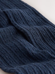 Navy Blue Longer Length Cotton Rich Cable Tights - Image 2 of 3