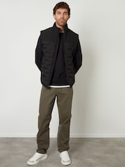 Threadbare Black Quilted Panel Funnel Neck Gilet - Image 4 of 5