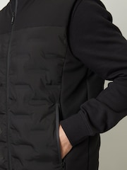 Threadbare Black Quilted Panel Funnel Neck Gilet - Image 5 of 5