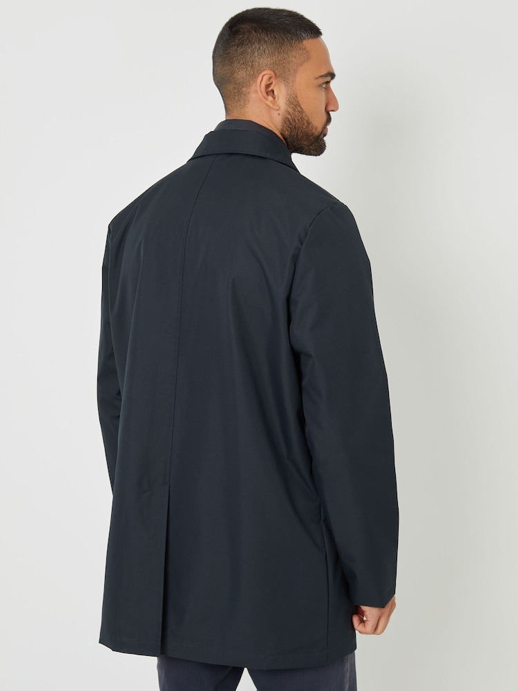 Threadbare Blue Collared Mock Layer Trench - Image 2 of 5 Threadbare Blue Collared Mock Layer Trench - Image 2 of 5