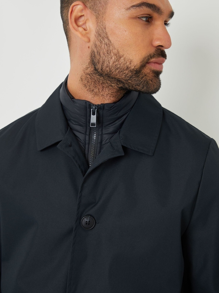 Albastru - Threadbare Collared Mock Layer Trench - Image 4 of 5