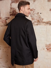 Threadbare Black Collared Mock Layer Trench - Image 5 of 5