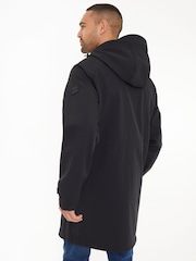 Threadbare Black Stretch Hooded Tie Waist Coat - Image 2 of 5
