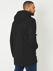 Threadbare Black Microfleece Lined Longline Hooded Raincoat - Image 2 of 4