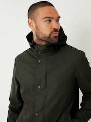 Threadbare Black Microfleece Lined Longline Hooded Raincoat - Image 4 of 4