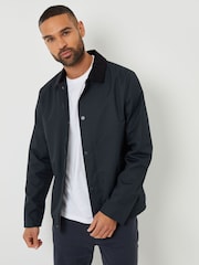 Threadbare Navy Showerproof Corduroy Collar Jacket - Image 1 of 5