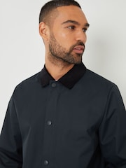 Threadbare Navy Showerproof Corduroy Collar Jacket - Image 4 of 5