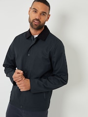 Threadbare Navy Showerproof Corduroy Collar Jacket - Image 5 of 5
