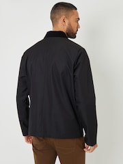Threadbare Black Showerproof Corduroy Collar Jacket - Image 2 of 5