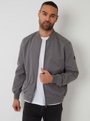 Threadbare Grey Showerproof Classic Bomber Jacket - Image 1 of 6