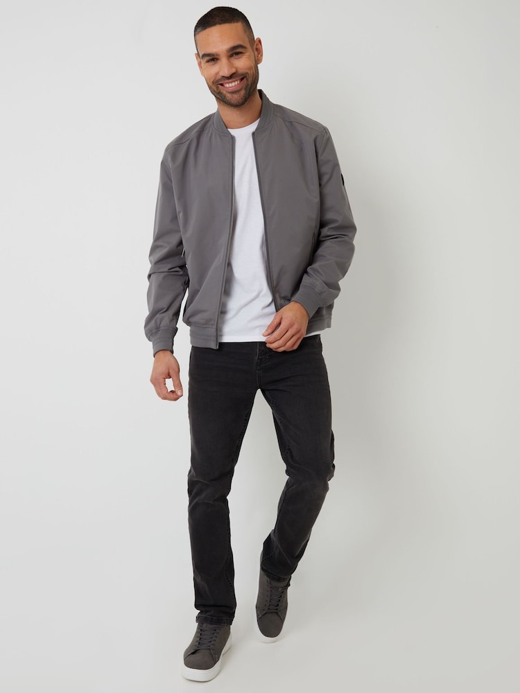 Threadbare Grey Showerproof Classic Bomber Jacket - Image 3 of 6