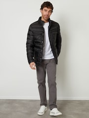 Threadbare Black Funnel Neck Utility Puffer Jacket - Image 2 of 4