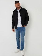 Threadbare Black Twill Lightweight Collared 100% Cotton Jacket - Image 3 of 5