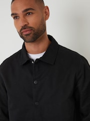 Threadbare Black Twill Lightweight Collared 100% Cotton Jacket - Image 4 of 5