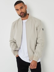 Threadbare Natural Showerproof Classic Bomber Jacket - Image 1 of 4
