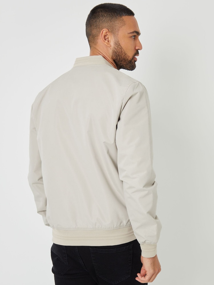 Threadbare Natural Showerproof Classic Bomber Jacket - Image 2 of 4
